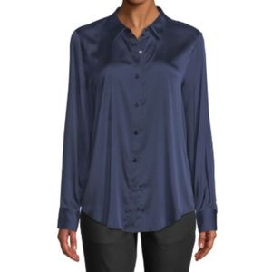 Eileen Fisher Silk long sleeve button down blouse